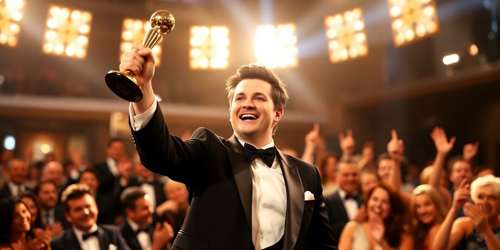 Sebastian Stan primește premiul Golden Globe.