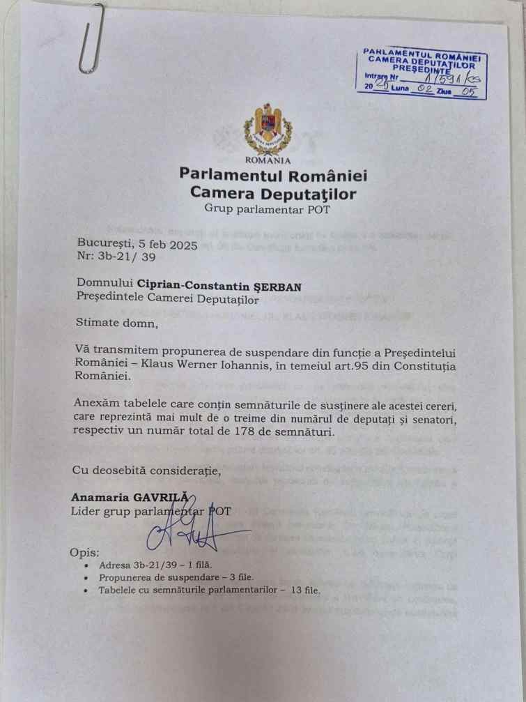 FOTO Opoziția a redepus la Parlament cererea pentru suspendarea lui Iohannis. Simion anunță „a treia cădere a Constantinopolului” / Câte semnături au fost strânse 1 7862f9b5 ac40 47e3 bf64 9c4c46896334