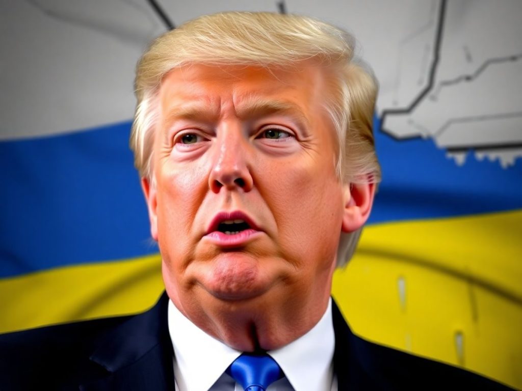 Donald Trump critică Ucraina într-o imagine tensionată.