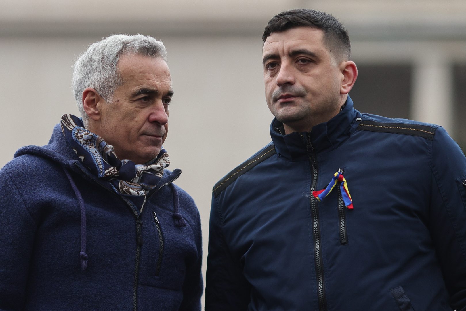 Călin Georgescu și George Simion la protestul din 1 martie 2025. Inquam Photos / Octav Ganea