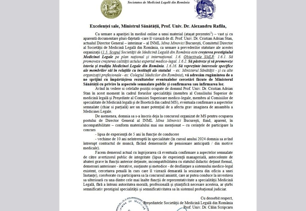 Cursă pentru șefia INML cu un singur candidat. Alesul lui Rafila a picat proba scrisă 1 INML 2 petitie Societatea 1