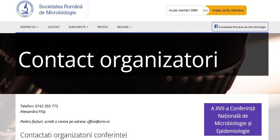 Conferința pe vaccinuri organizată de Societatea condusă de Rafila, de la 6 companii farma care erau „sponsori” anul trecut, la doar 2 „parteneri” 3 Alexandra Filip, angajată a firmei Ella Congress & Events / Foto: Societatea Română de Microbiologie