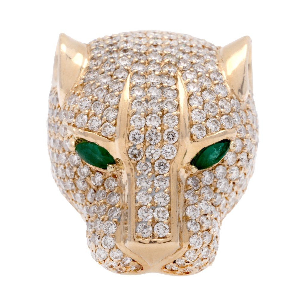 S-a deschis expoziția Licitației Artmark de Eleganță – Ceasuri, Mașini, Poșete, Bijuterie, Aur și Diamante! Suma prețurilor de pornire: 1.000.000 € 2 inel aur Effy diamante Panther