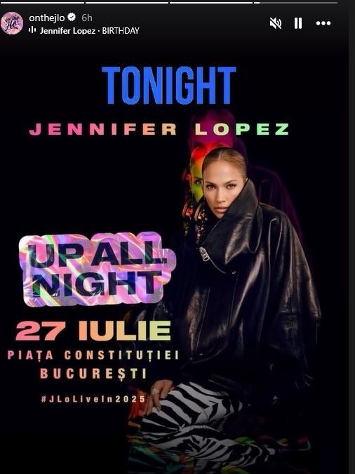 Nemulțumiri privind concertul lui Jennifer Lopez la București. Spectatorii nu au fost anunțati din timp de ora de începere și au așteptat mai multe ore în caniculă 1 jlo insta