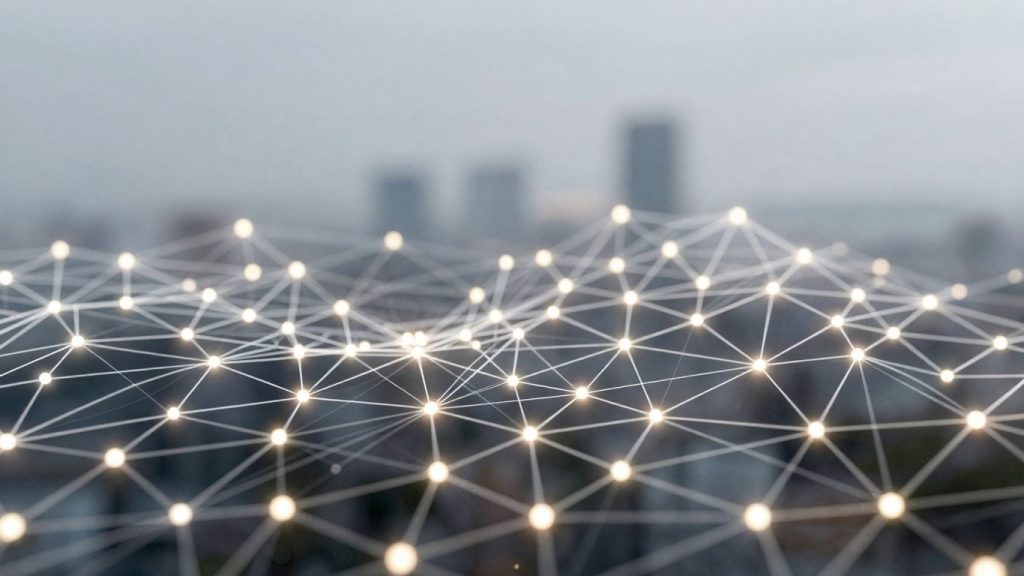 Rețea complexă de date interconectate.