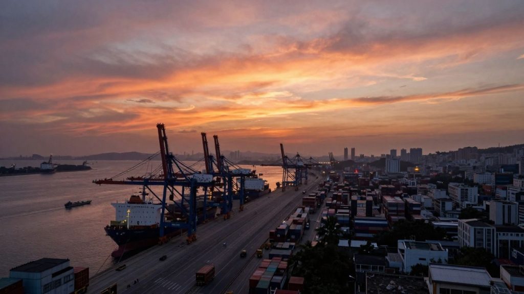 Regiuni strategice: port, oraș, nave, comerț, importanță.