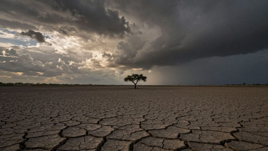 Peisaj arid afectat de schimbările climatice.