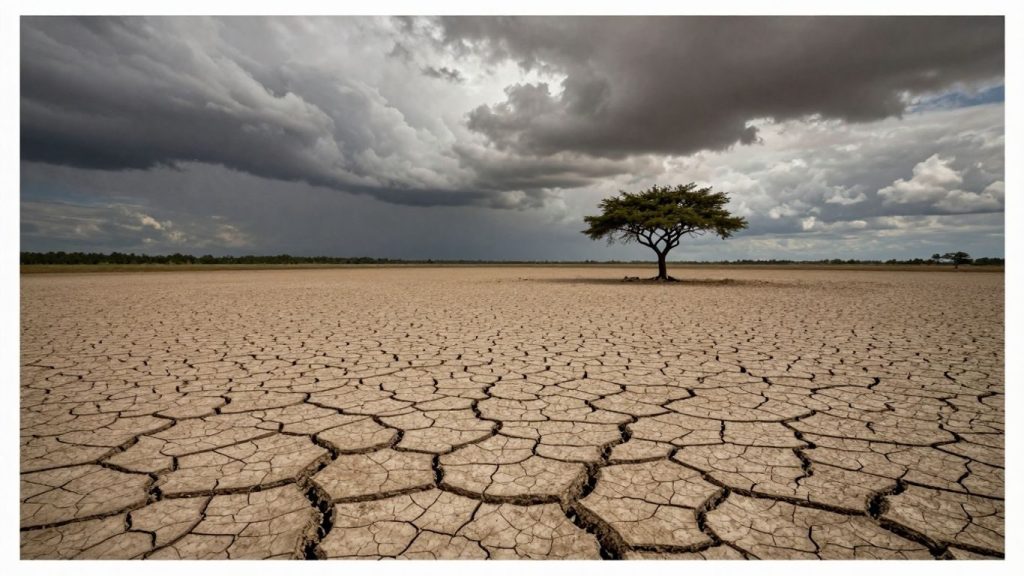 Peisaj arid afectat de schimbările climatice.