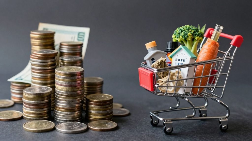 Echilibru între venituri și cheltuieli financiare personale.