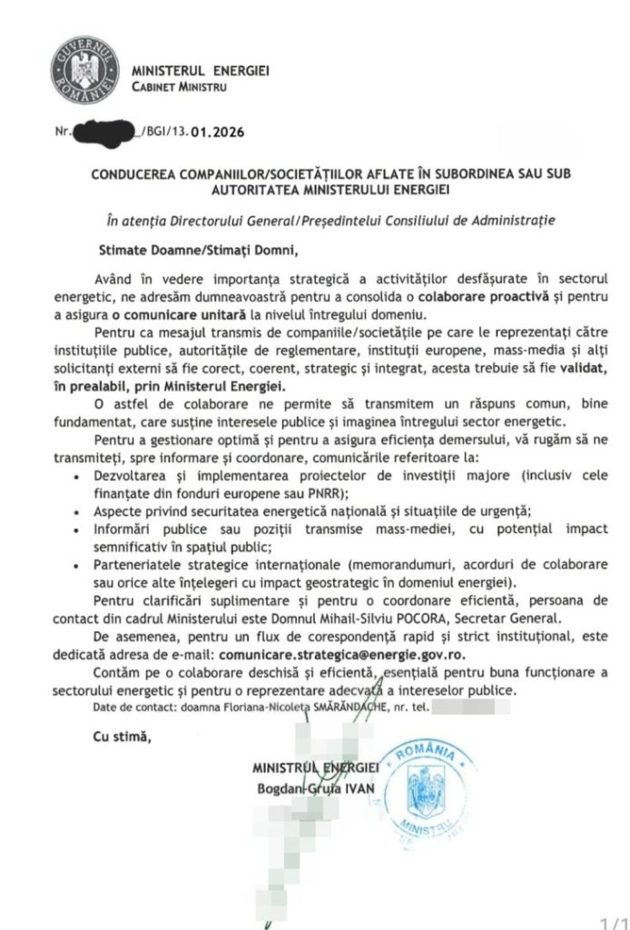 Scrisoarea pierdută a Ministrului Energiei: Detalii și Implicații