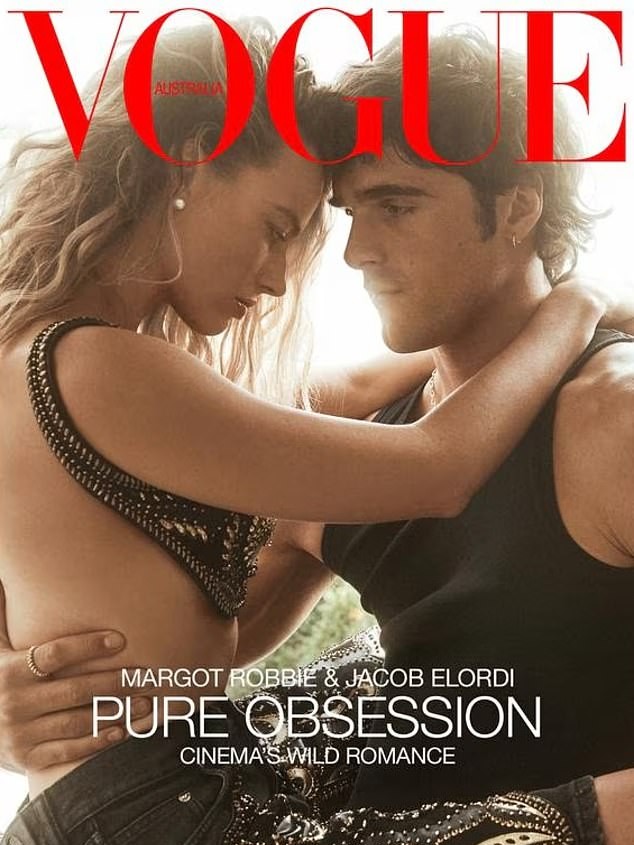 Margot Robbie și Jacob Elordi într-un pictorial incendiar pentru coperta Vogue Australia