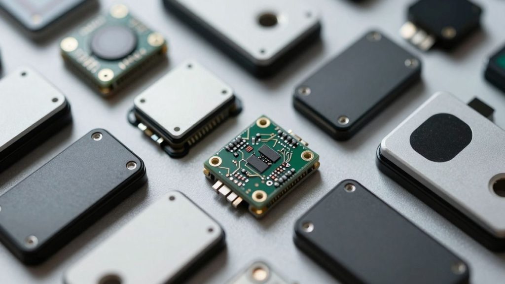 Senzori inteligenți cu circuite complexe și design modern.