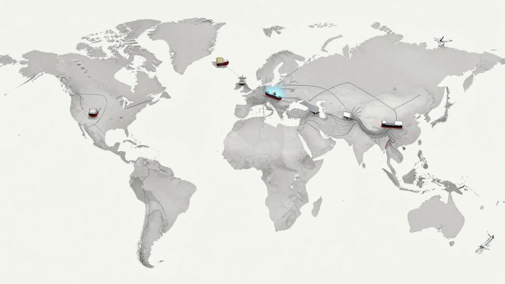 Lanțuri de aprovizionare globale fragile și interconectate.