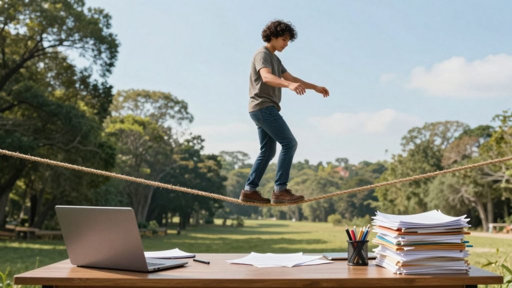 Persoană echilibrată între muncă și viață personală.