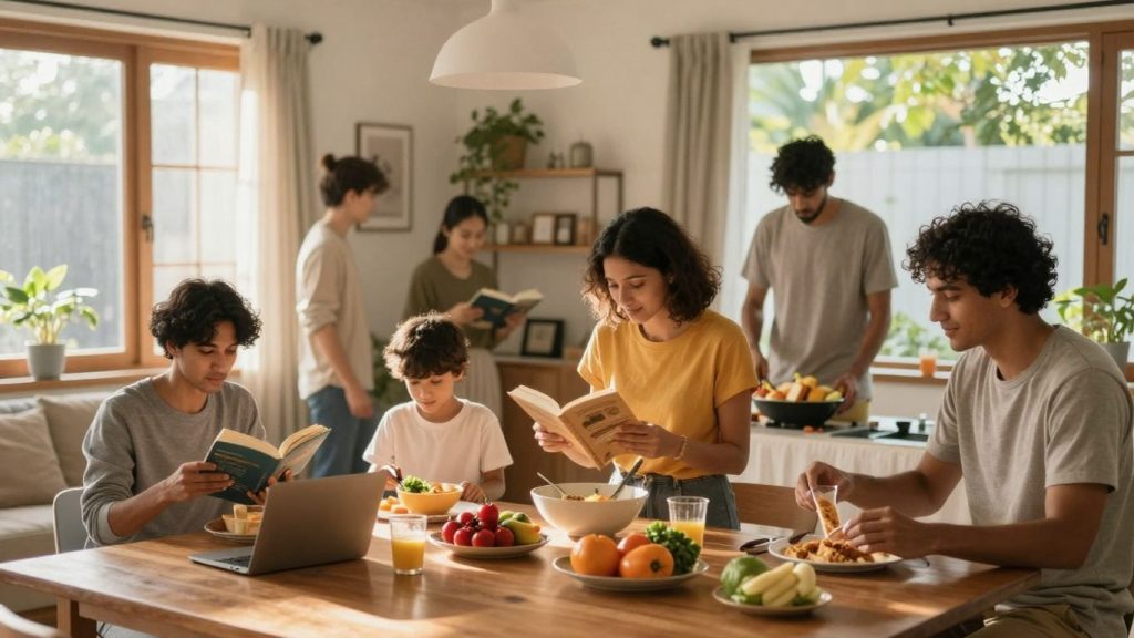 Oamenii își formează obiceiuri zilnice în diverse activități cotidiene.