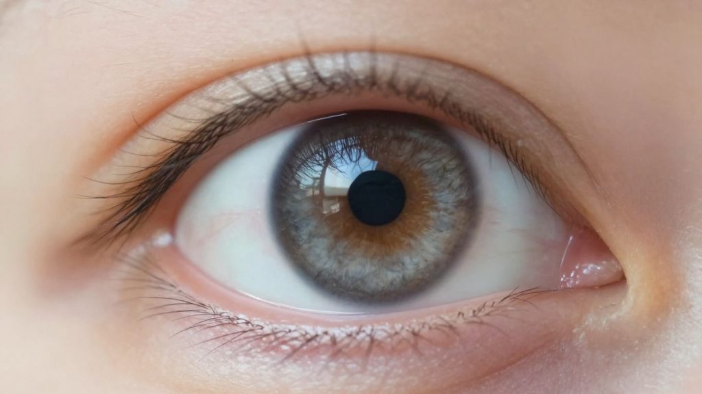 Ochi sănătos, clar și vibrant, luminat natural.