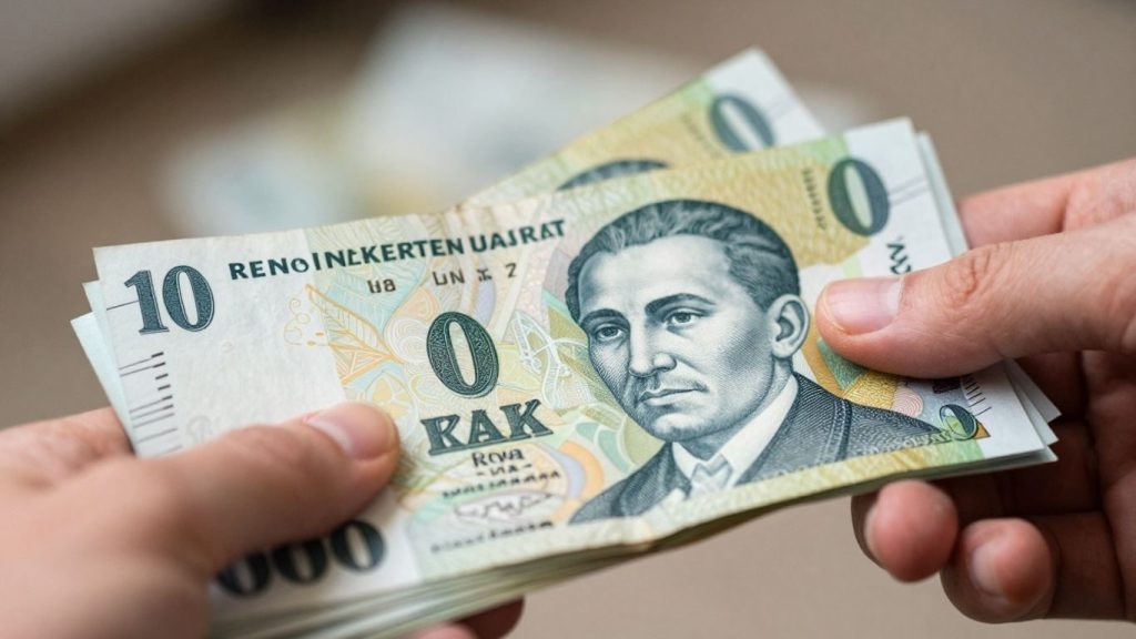 Mână cu bani românești