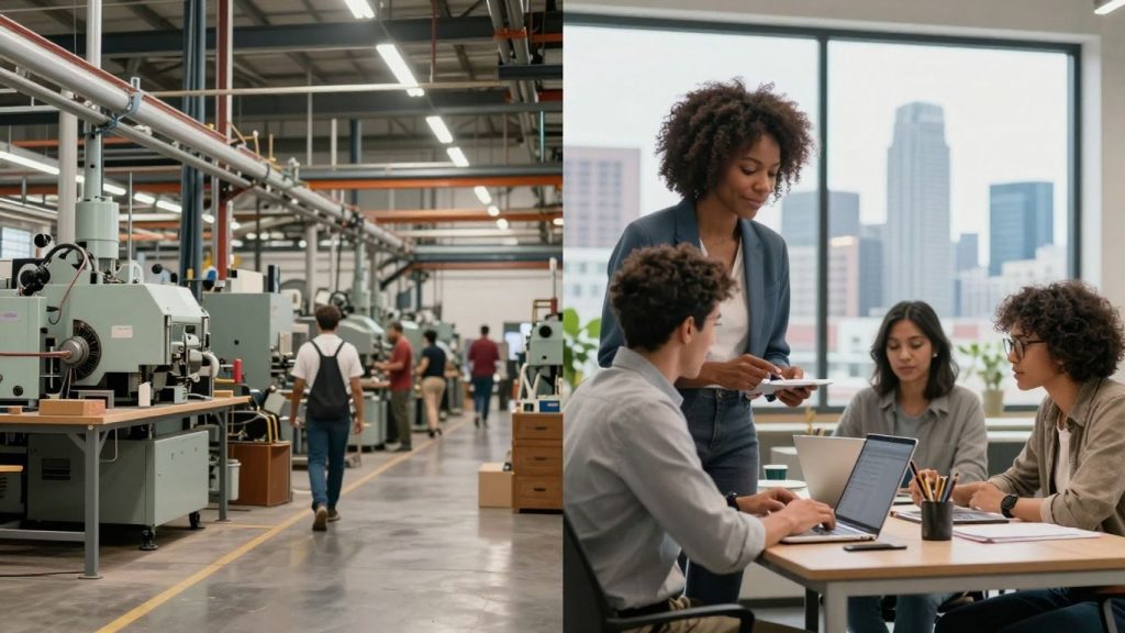 Fabrica și biroul, echilibru economic.