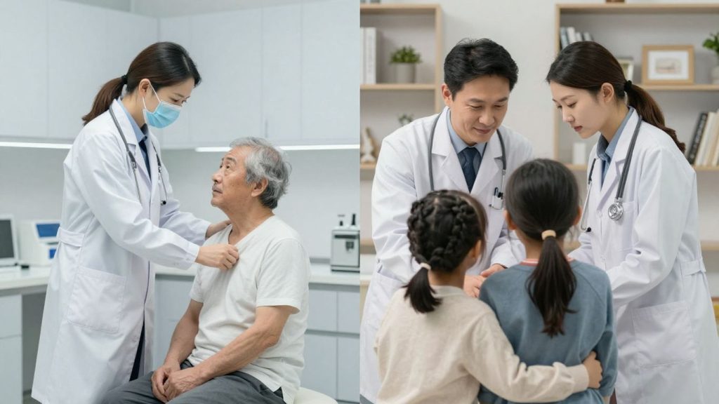 Medici specialiști versus medici de familie în diferite medii medicale.