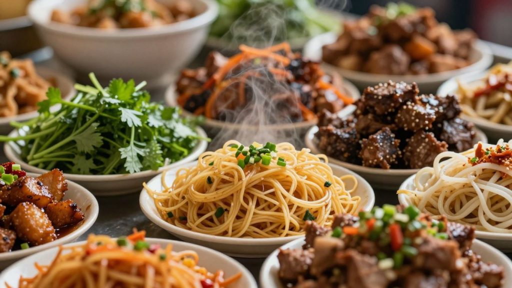 Mâncare delicioasă de street food, gata de savurat.