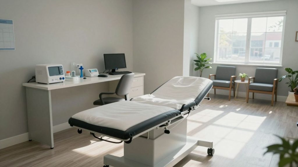 Interiorul unui cabinet de medicină de familie modern și luminos.