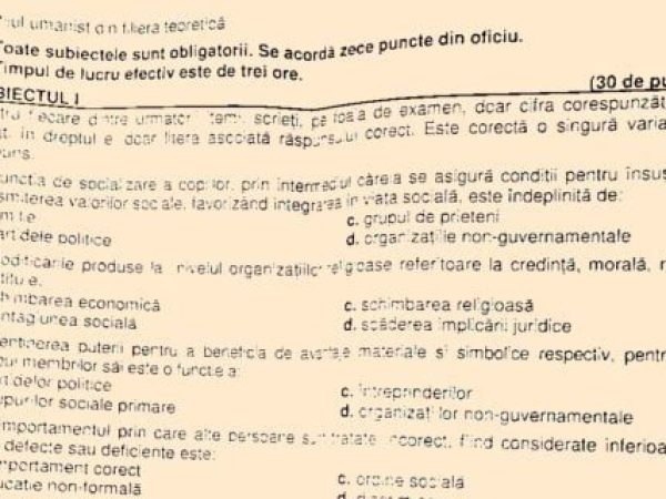 BAC 2025 – Subiecte Sociologie: Cum au fost evaluate cunoștințele elevilor în examenul de bacalaureat