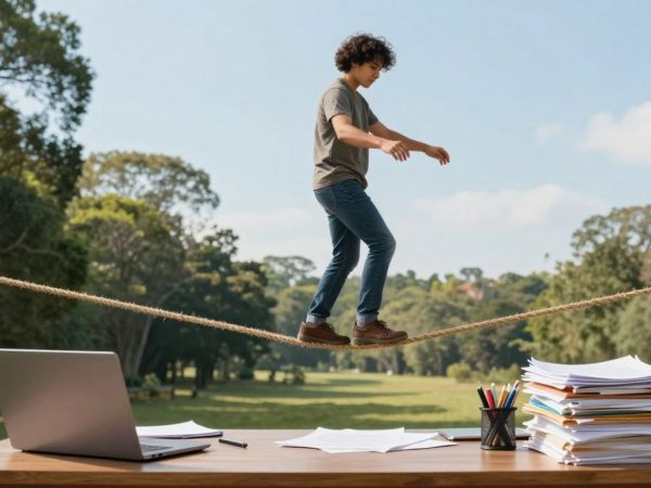 Persoană echilibrată între muncă și viață personală.