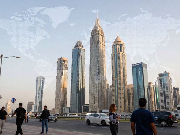 Orașe globale și oameni interacționând în economie.