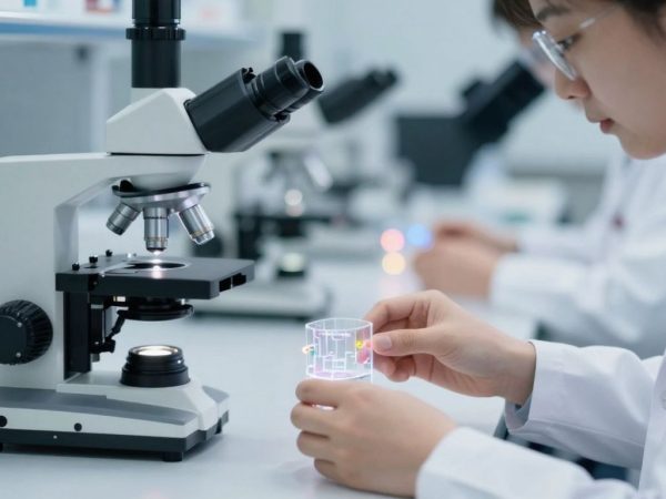 Cercetători lucrează cu nanotehnologie avansată într-un laborator modern.