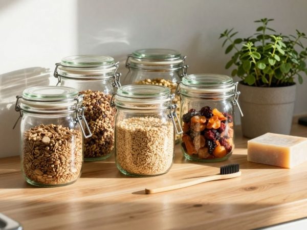 Mână ținând o cană de cafea lângă o plantă.